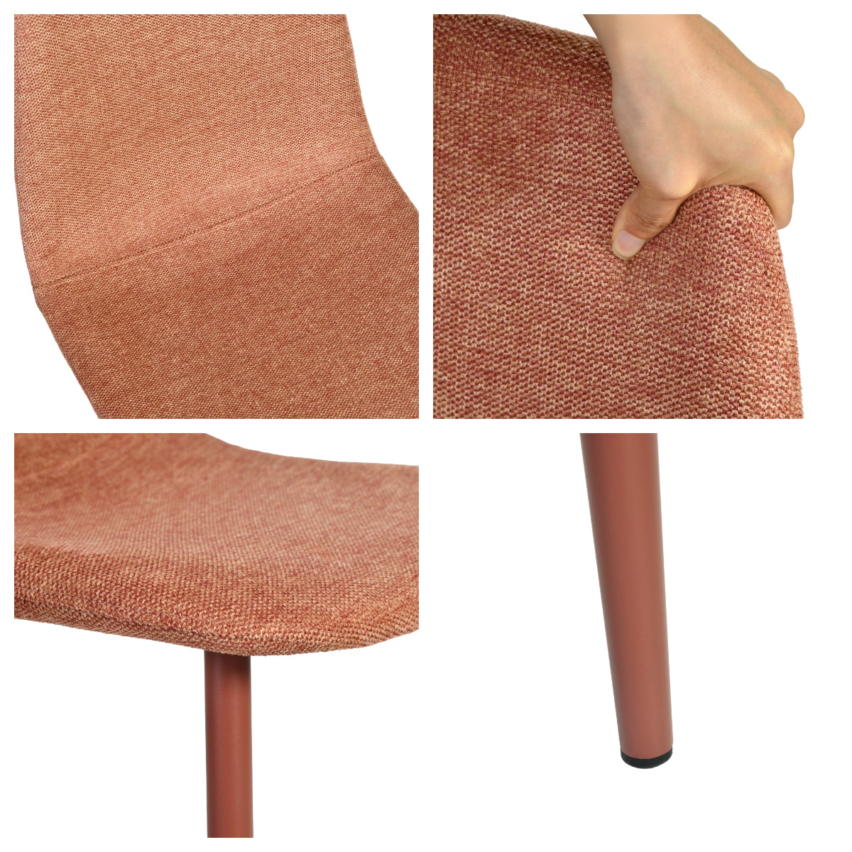 Set of 4 industrial dining chairs in suede - Charlton