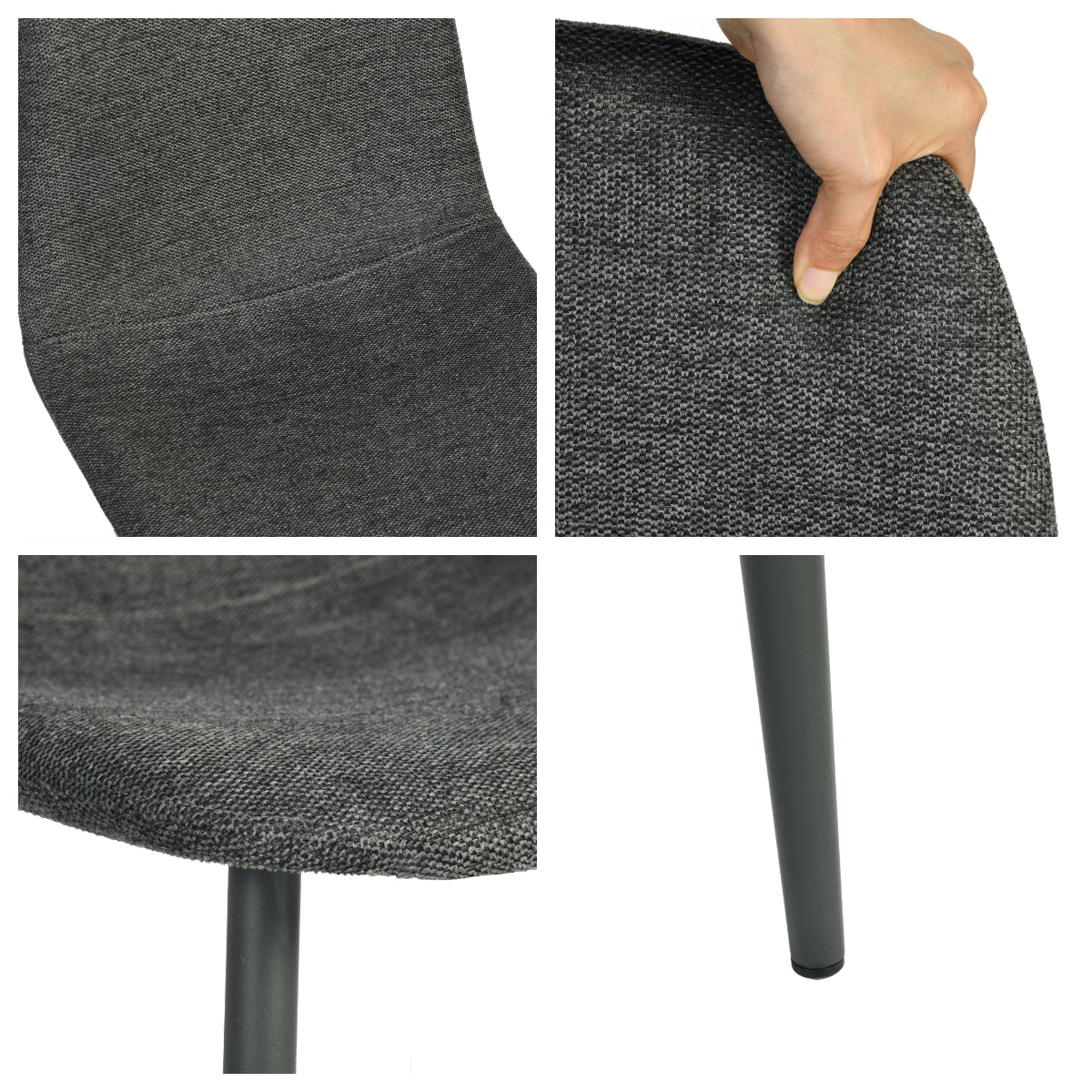 Set of 4 industrial dining chairs in suede - Charlton