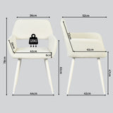 Lot de 2 fauteuils de salle à manger scandinaves avec accoudoirs en chenille beige- CROMWELL
