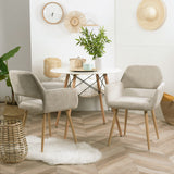 Set von 4 skandinavischen Esszimmer Sesseln mit Beige Stoff Armlehnen - Cromwell