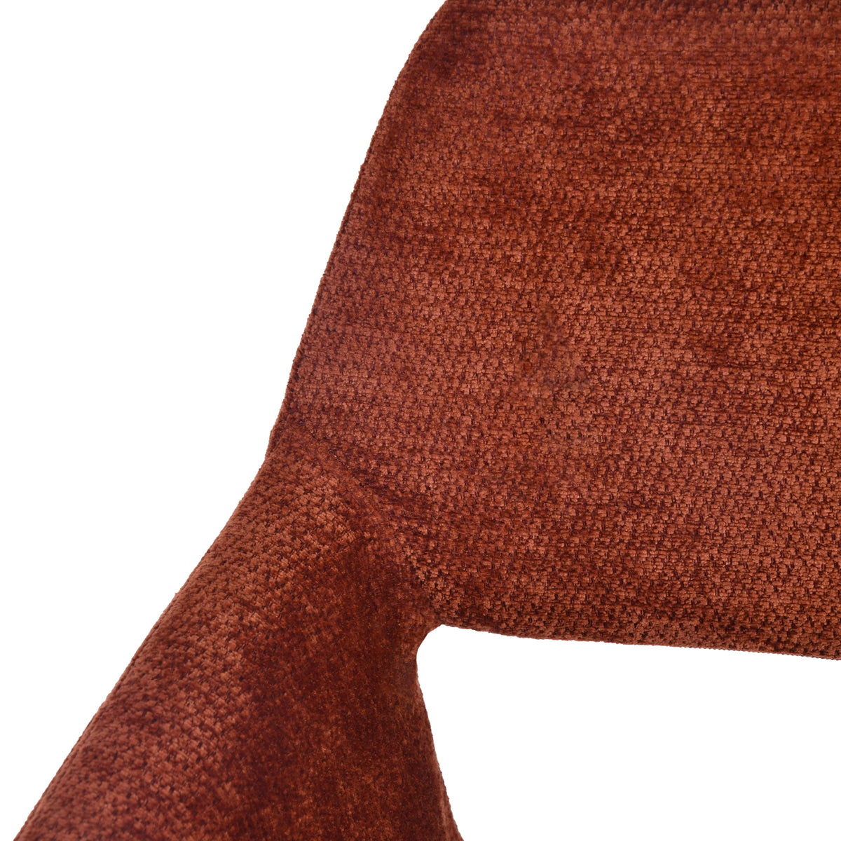 Lot de 2 fauteuils de salle à manger scandinaves avec accoudoirs en chenille terracotta - CROMWELL