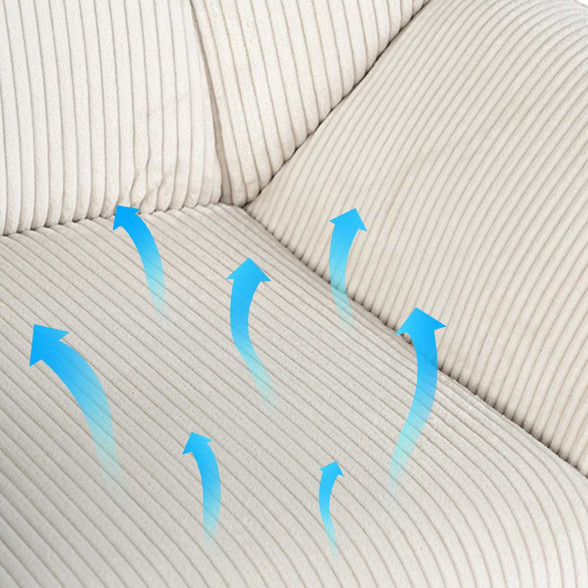 Fauteuil de loisirs réglable pivotant avec accoudoirs en velours côtelé beige - DUROTHIL