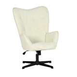 Adjustable Ergonomic Office Armchair Pivoting with fabric armrests white loop - Thomasina