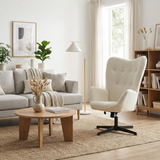 Adjustable Ergonomic Office Armchair Pivoting with fabric armrests white loop - Thomasina
