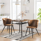 Set of 2 industrial dining chairs with suede armrests - Doncic