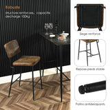 Set of 6 industrial bar stools with suede back - INDEPENDENCE BAR