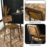Set of 6 industrial bar stools with suede back - INDEPENDENCE BAR