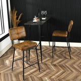 Set of 6 industrial bar stools with suede back - INDEPENDENCE BAR