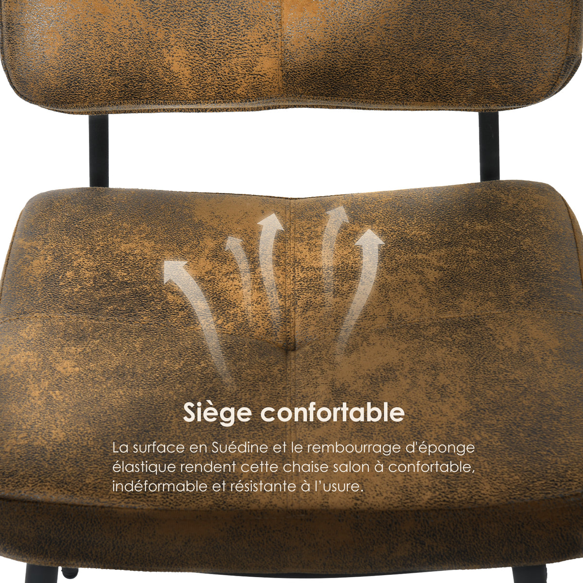 Set of 6 industrial bar stools with suede back - INDEPENDENCE BAR