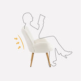 Fauteuil scandinave avec accoudoirs en tissu mouton bouclette beige à surpiqûres - KANAS