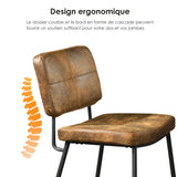 Ensemble de salle à manger comprenant une table extensible et 6 chaises de salle à manger industrielles en suédine