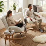 Adjustable Ergonomic Office Armchair Pivoting with fabric armrests white loop - Thomasina