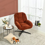 Chaise de bureau pivotante en tissu chenille terracotta – LITHOPS FIX
