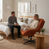 Chaise de bureau pivotante en tissu chenille terracotta – LITHOPS FIX