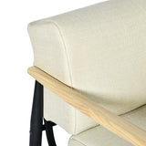 Fauteuil en tissu beige - MOLICA