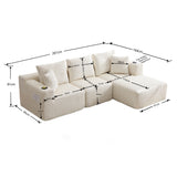 Canapé d’angle modulaire beige 3 place