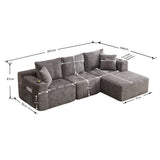 Canapé d’angle modulaire gris 3 place