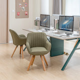 Chaise de salle à manger confortables en tissu vert pivotantes 360° - CARSON FABRIC GREEN