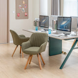 Set von 4 bequemen Esstühle in 360 ° drehbarem Grün Stoff - Carson Stoff Green 4pcs