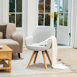 Lot de 2 chaises de salle à manger confortables en tissu beige pivotantes 360° - CARSON FABRIC BEIGE 2PCS