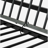 Etagenbett 90x190 cm mit Cabrio -Bank -Sofa und Lattenbasis in schwarzem Metall (Matratze nicht enthalten) - Liberty