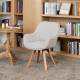 Lot de 2 chaises de salle à manger confortables en tissu beige pivotantes 360° - CARSON FABRIC BEIGE 2PCS