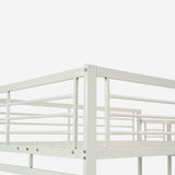 Mezzanine bed 2 places in white metal with integrated desk, sleeping of 140x190cm (mattress not included) - Lionel