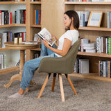 Chaise de salle à manger confortables en tissu vert pivotantes 360° - CARSON FABRIC GREEN