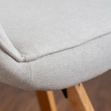 Lot de 2 chaises de salle à manger confortables en tissu beige pivotantes 360° - CARSON FABRIC BEIGE 2PCS
