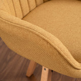 Set of 6 comfortable yellow fabric dining room chairs with 360° swivel - CARSON FABRIC YELLOW 6PCS