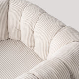 Loungesessel mit Armlehnen aus beigem Cord – DOMCO