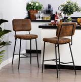 Set of 6 industrial bar stools with suede back - INDEPENDENCE BAR