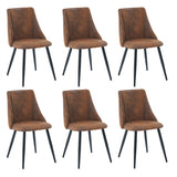 Set of 6 industrial dining chairs in suede - SMEG