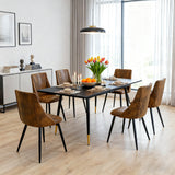 Set of 6 industrial dining chairs in suede - SMEG