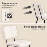 Set of 4 Scandinavian dining room chairs in beige sheepskin fabric - POMONA