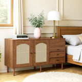 Wooden Buffet Campaign Style With Canning Doors, adjustable shelves and drawers 130 × 75.5 × 40 cm