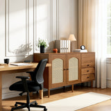 Wooden Buffet Campaign Style With Canning Doors, adjustable shelves and drawers 130 × 75.5 × 40 cm