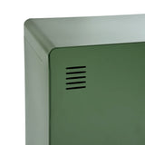 TV cabinet/Buffet Living Room in 3 -door green metal and wooden tray with shelves - Walnut