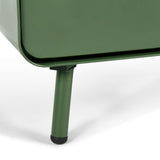 TV cabinet/Buffet Living Room in 3 -door green metal and wooden tray with shelves - Walnut