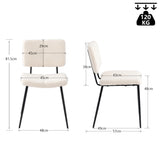 Set of 4 Scandinavian dining room chairs in beige sheepskin fabric - POMONA