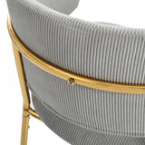 Lot de 2 chaises modernes en tissu côtelé gris avec pieds inclinés en bois et métal, dossier ergonomique et pieds réglables