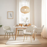 Set von 4 skandinavischen Esszimmer Sesseln mit Beige Stoff Armlehnen - Cromwell