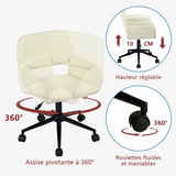 Ensemble bureau pliable en métal noir et fauteuil de bureau en velours côtelé beige - ASCOLI & ROSS