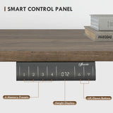 Table de bureau électrique réglable en hauteur 140x70 cm Stehschreibtisch avec moteur, cadre en métal, design nature+noir pour bureau et espace de travail