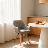 Comfortable dining room chair in gray fabric, 360° swivel - CARSON FABRIC GRAY