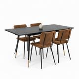 Ensemble de salle à manger comprenant une table extensible et 4 chaises en suédine avec assises rembourrées