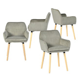 Set of 2 industrial dining chairs with suede armrests - Cromwell