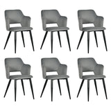 Set of 2 Scandinavian dining rooms with green fabric armrests - Akanji