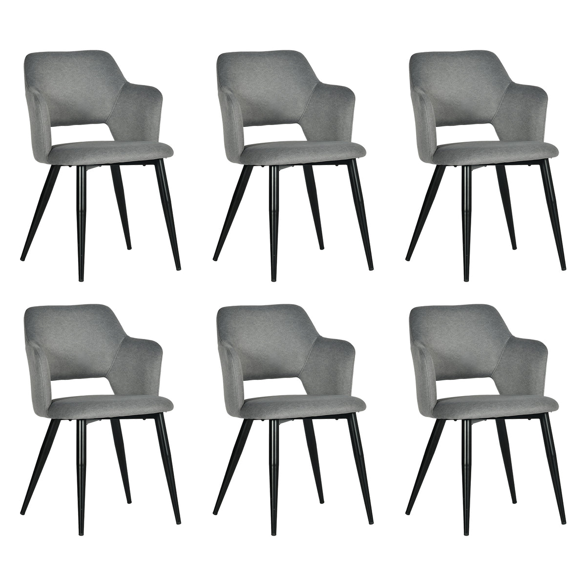 Set of 2 Scandinavian dining rooms with green fabric armrests - Akanji