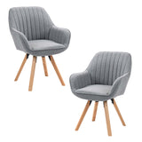 Set aus 2 bequemen Esszimmerstühlen aus grauem Stoff mit 360°-Drehgelenk – CARSON FABRIC GREY 2STK
